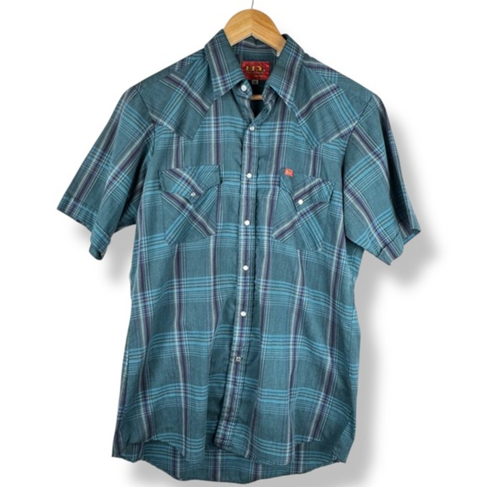 ELY PLAINS Vintage Western Pearl Snap Shirt Mens Size Medium Country Cowboy